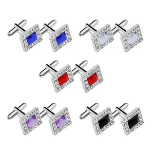 New Fashion Diamond Square Shirt Cufflinks Luxury Accessories Cufflinks for Men