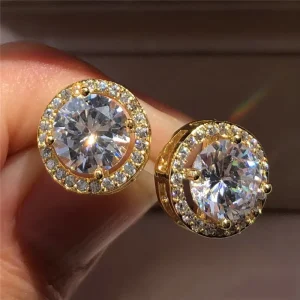 New Fashion Earrings Round Earrings Women Simple Personality Zircon Earrings