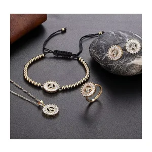 New Fashion Good Quality 26 Letters Jewelry 7 Pics a Sets 4 Colors Options Letters Jewelry Set