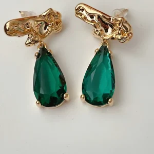 New Fashion Green Drop Stone Charm Earrings