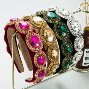 New Fashion Heavy Industry Light Luxury Hair Accessories Trend Full Diamond Temperament High end Headband