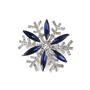 New Fashion High end Crystal Rhinestone Snowflake Brooch Plated Alloy Unisex Christmas Corsage Pin Clothing Accessories