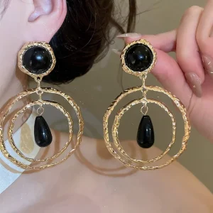 New Fashion Jewelry Accessories Resin Round Earrings Luxury Earring and Pendants Earrings Jewelry for Women Engagement