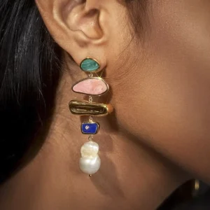 New Fashion Jewelry Earrings Long Tassels Vintage Stud Earrings Enamel Earring for Women