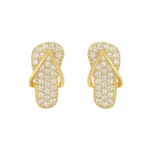 New Fashion Jewelry Earrings Shiny Alloy Crystal Studded Ladies Earrings Simple Personality Slippers Earrings