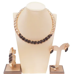 New Fashion Jewelry Sets Elegant Collarbone Chain Necklace Earrings Necklace Set