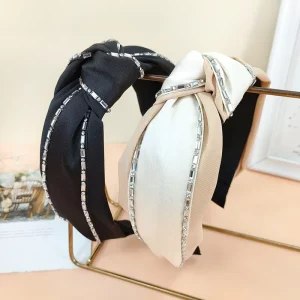 New Fashion Knotted Hair Accessories Style Wide Hair Accessories Headbands With Rhinestones
