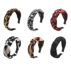 New Fashion Leopard Printing Knotted Unisex Fabric Headband Sweet Fancy Chic Headwear for Women Girls Elegant Hair Accessories