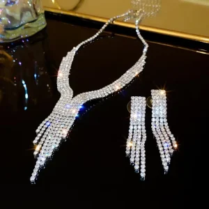 New Fashion Luxury Jewelry Set Jewelry Women’s Necklace Earring Bracelet 3Piece Jewelry Set