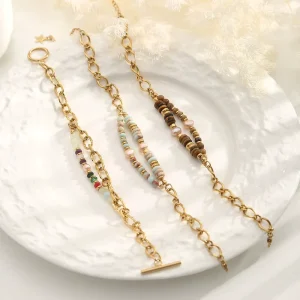 New Fashion Pearl Bracelet for Women Light Luxury High End Retro Stainless Steel Gravel Bracelet