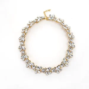 New Fashion Personality Statement Crystal Wedding Sweater Necklace Jewelry Sets
