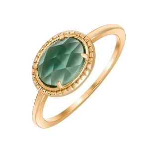 New Fashion Personalized Gem Green Crystal Ring S925 Silver Plated 14K Gold Jewelry Customization