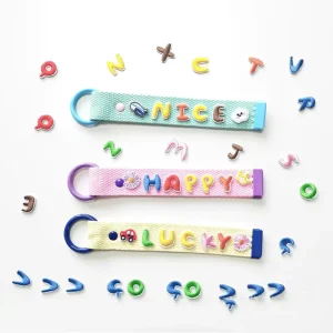 New Fashion Plush Embroidery Patch Cloth Bags Streamer Keychain Pendant Accessory Sticker Badge Keyring