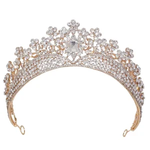New Fashion Romantic Rhinestone Flower Tiara Prom Party Princess Bridal Wedding Crown