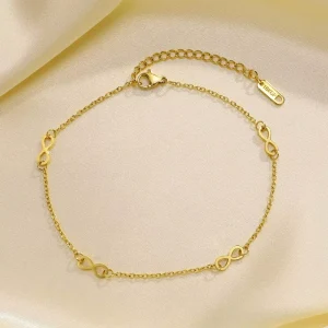 New Fashion Simplicity Stainless Steel Anklets Vintage 18k Gold Plated Anklets Women’s Jewelry