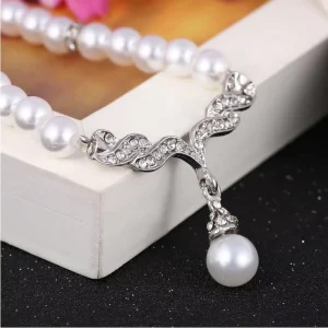 New Fashion Style Pearl Necklace Earring Set Bridal Accessories Set for Women