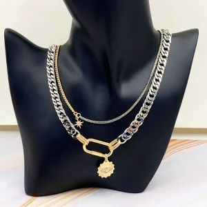 New Fashion Trending Jewelry Cuban Chain Eye Star Sun Crystal Diamond Gold Plated Charms Pendant Necklace for Women