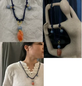 New Fashion Women Beaded Jewelry Handmade Stone Bead Colorful Rope Necklace Fashion Bead Necklaces for Women