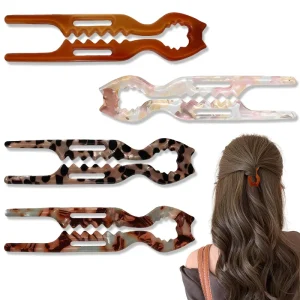 New Fashion Women’s Hair Accessories Cellulose Acetate U shaped Wave Hairpin for Girls