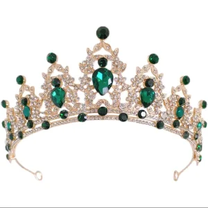 New Fashionable Alloy Crystal Crown Headpiece Party Decoration Baroque Rhinestone Crown Headband Hair Accessory
