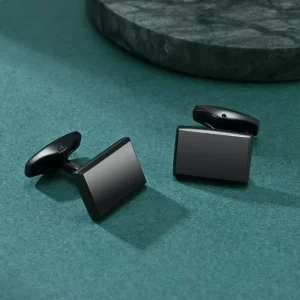 New Fashionable and Simple Square Beveled Brushed Men’s High end Suit Cufflinks French Business Collar Buttons Cufflinks