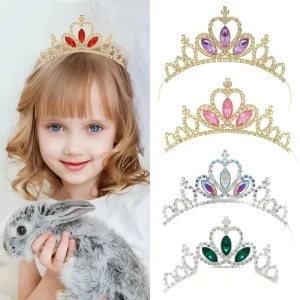 New Frozen Princess Alloy Crown Tiaras Girls Pageant Birthday Gift Hair Accessories Fashion Headband Cute Elsa