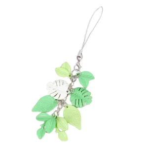 New Green Summer Leaf Pendant Keychain Phone Chain Bag Charm
