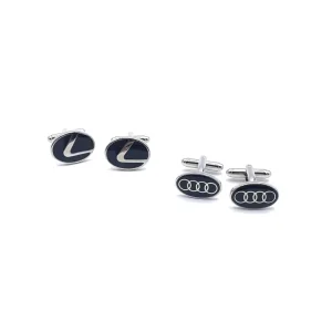 New High Quality Fashion Round Black Mens Cufflinks