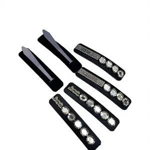 New Korean Black Letter Retro Crystal Handmade Side French High end BB style Fashion Hair Clip Accessories