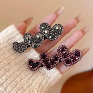 New Korean Sweet High Grade Hair Accessories Gentle Love Girl Hair Accessories Rhine Diamond Love Hairpin for Girls