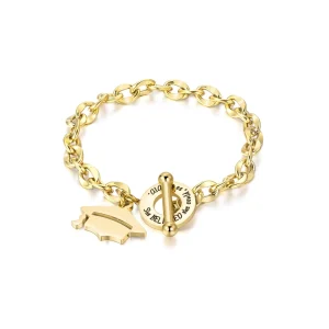 New Lettering Pendant Graduation Season Gift Stainless Steel Personality PhD Bracelet