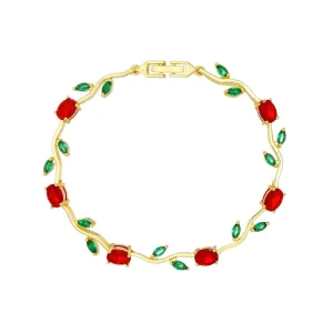 New Light Luxury High end Iron 18K Gold Plated Brass Zircon Bracelet Women’s European American Style Fashion Jewelry Gift