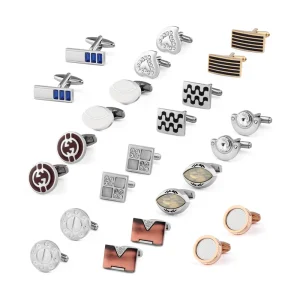 New Men’s Casual Cufflinks Cufflink Fashion Stones Cuff Shirt Accessories Cufflinks PVD Plating Gold Customize LOGO Waterproof