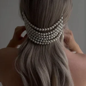 New Multi Layer Pearl Hair Clip Vintage Women’s Wedding Backhead Hair Chain Women’s Fashion Headwear Hair Clip