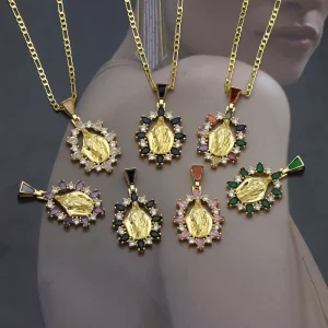 New Necklace Pendant Accessories Versatile Fashionable Light Luxury Copper Plated with 18K Color Zirconium