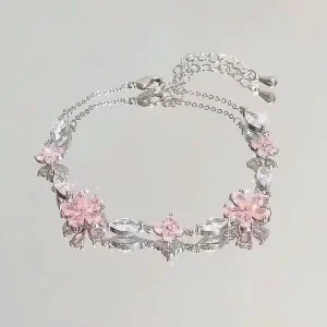 New Niche Design Flower Bracelet for Women Light Luxury Versatile Bow Bracelet Girl Fashion Chain & Link Bracelets Jewelry