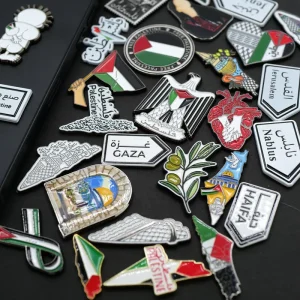 New Palestinian Scarf Brooch Cockade Flag for Lapel Pin Badge Metal Palestine Map Souvenir Gifts