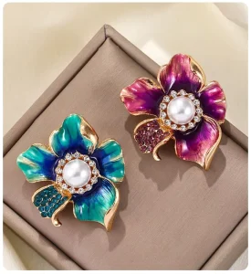 New Peony Brooches for Women Elegant Pearl Flower Jewelry Fashion Clothing Accessories
