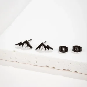 New Personality Niche Stainless Steel Snow Mountain Earrings Fashion Mountain Women Stud Earrings Jewelry