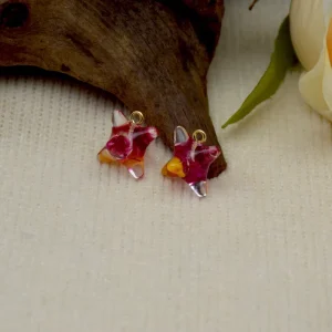 New Product 3D Star Glue Dried Flower Pendant Fashion Resin Jewelry Accessory DIY Ear Pendant Small Hanging Piece