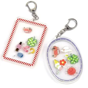 New Product Ideas Custom Acrylic Shaker Charm DIY Refillable Shaker Keychain