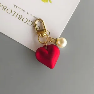 New Red Heart Keychain for Women Hanging Accessory Pendant Accessories
