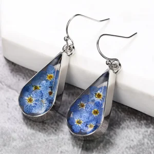 New Release Women Resin Fun Botanical Acrylic Flower Drop Earrings Fashion Jewelry with Piercing Earings