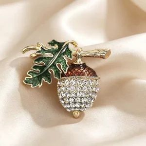 New Rhinestone Pinecone Brooch Baroque Vintage Style Pin Wedding Engagement Children’s Gift Party Suit Corsage