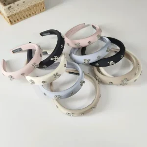 New Round Cross Headband for Women Retro French Style Heavy Embellished Luxury Hair Hoop Elegant Outing Hair Accessory