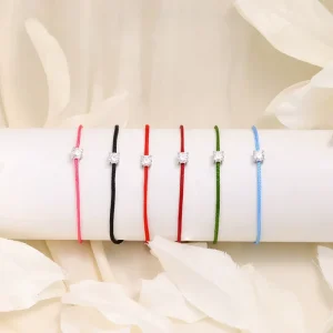 New S925 Silver 18K Gold Plated Moissanite Red Rope Unisex Fashion Adjustable Braided Couple Bracelet Live Style