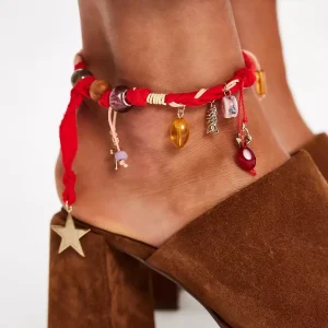 New Scarf Bracelet Star Natural Bead Pendant Fashion Scarf Anklets for Women Accessory