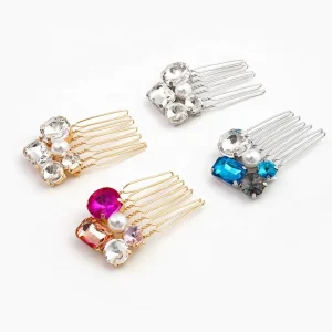 New Shape Stone Fashion Style Silver Gold Stone Hair Clip Set Metal Stone Hairpin Hairgrips Hair Accessories for Girls