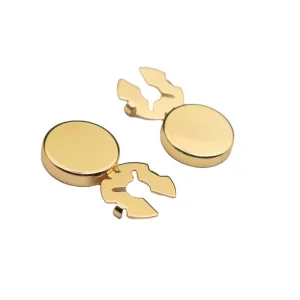 New Shirt Collar Clip Jewelry Cufflinks Set Texture Smooth Box Cover Buttons Copper Brass Simple Crystal Brass Cufflinks