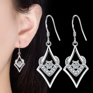 New Simple and Elegant Fashion Zircon Diamond Earrings Women’s Water Drop Earrings